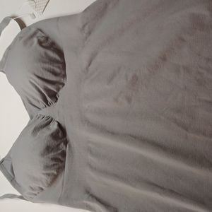 Brlido grey large nursing cami adjustable straps built in bra new tags